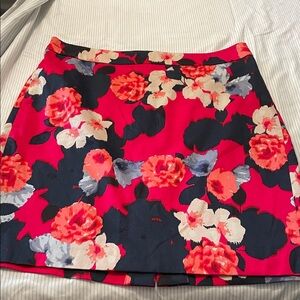 J. Crew Asymmetrical Skirt in Pink and Navy Floral